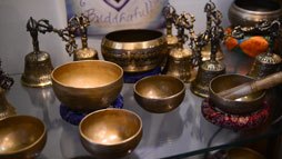 Tibetan prayer bowls at Crystal Gratitude