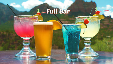 Drinks from the full bar at Canyon Breeze in Sedona