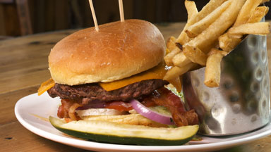 Burger and fries at Open Range in Sedona