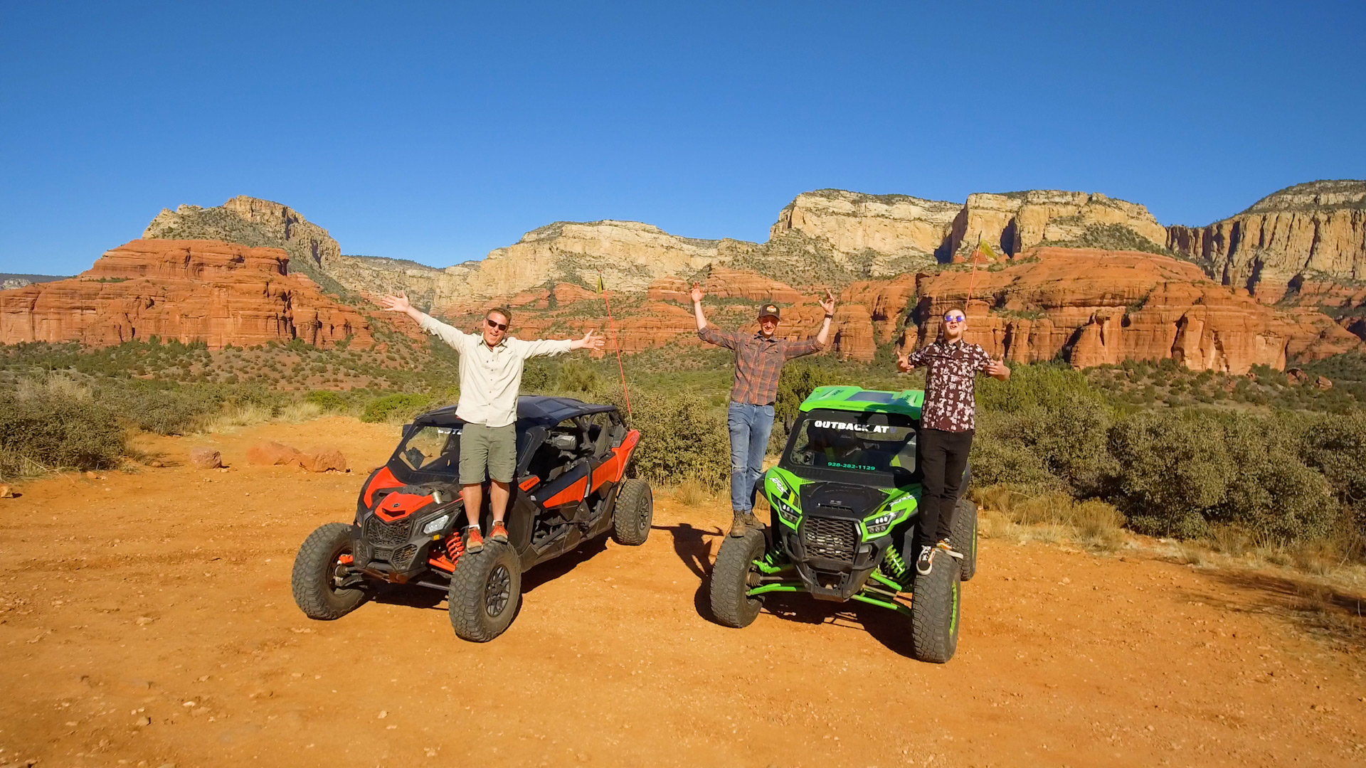 People enjoying red rock scenery with Outback ATV Rentals